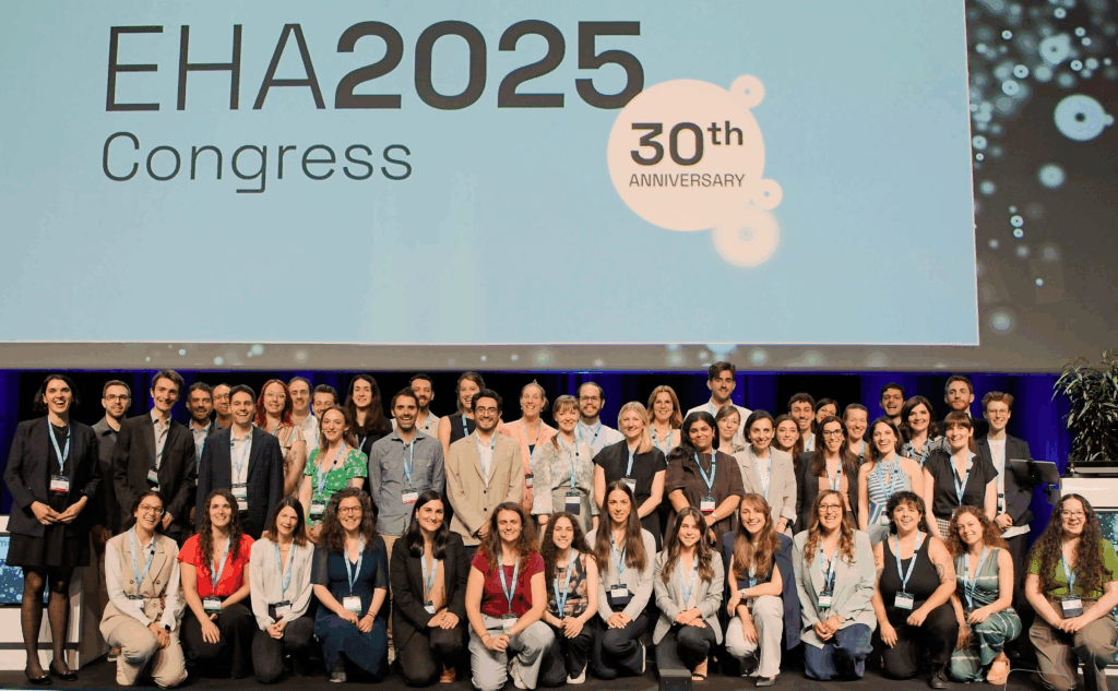 Attendees onstage at the EHA2025 Congress.